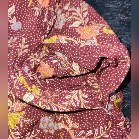 Nwt maurices maroon floral flowy dress with pockets size extra large - Picture 4 of 6